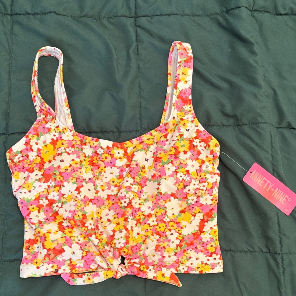 Kohls Small Multicolor Floral Crop Swimsuit top